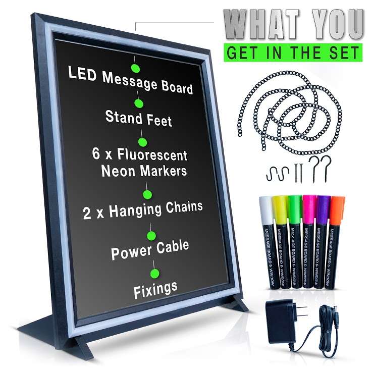 LED Message Board With Markers Instant Impact For Your Daily Specials 