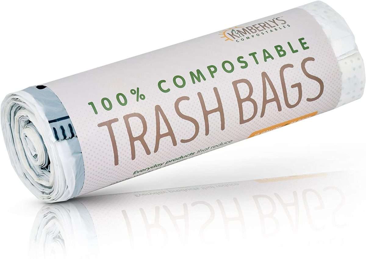 Compostable Trash Bags Large 13-Gallon – 25 x 0.91 Mils Extra-thick Hefty, Heavy-Duty Tall Biodegradable Bags for Kitchen Food Waste – US BPI, Austin Texas by Kimberley’s Compostables