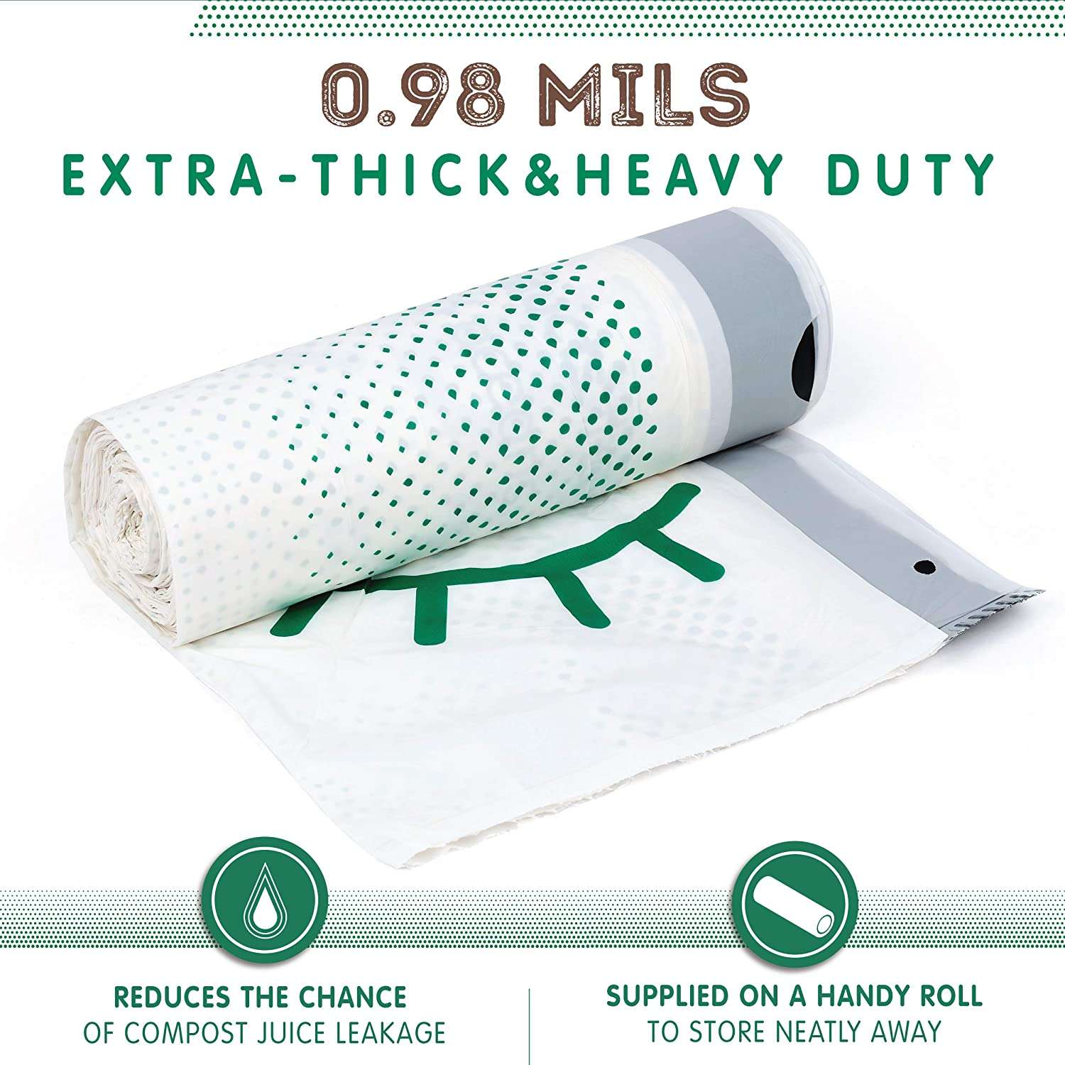 Compostable Trash Bags Large 13Gallon 25 x 0.91 Mils Extrathick