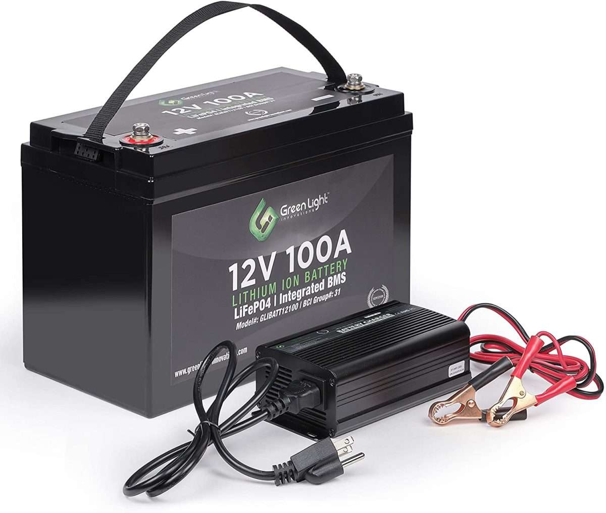 Universal Lithium Ion 12V Battery With Charger & Cables